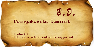 Bosnyakovits Dominik névjegykártya